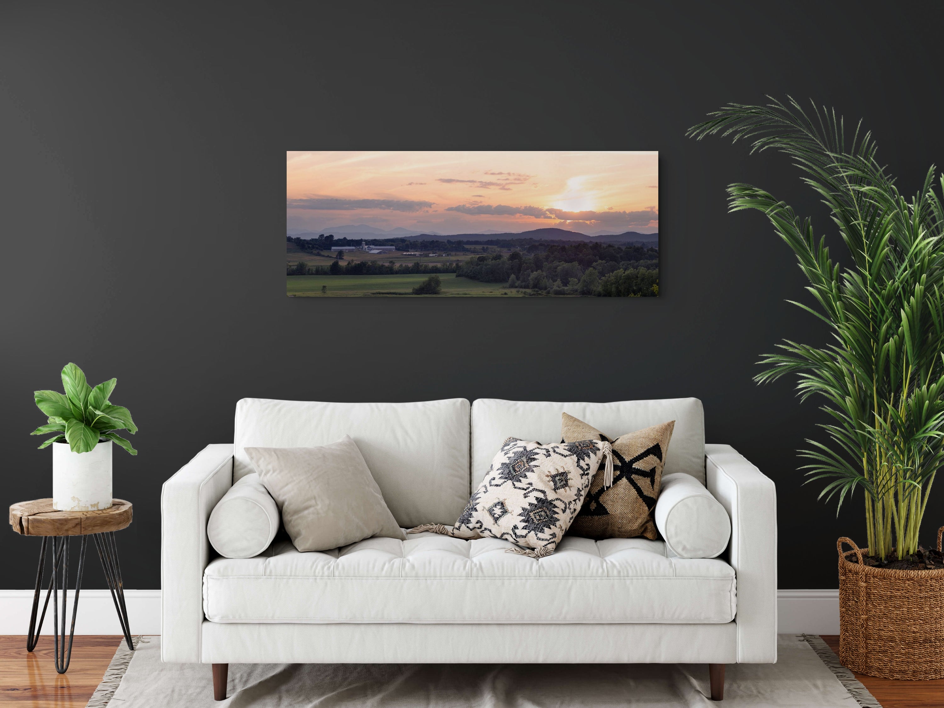 Vermont Farmland Sunset Blaze Fine Art Print
