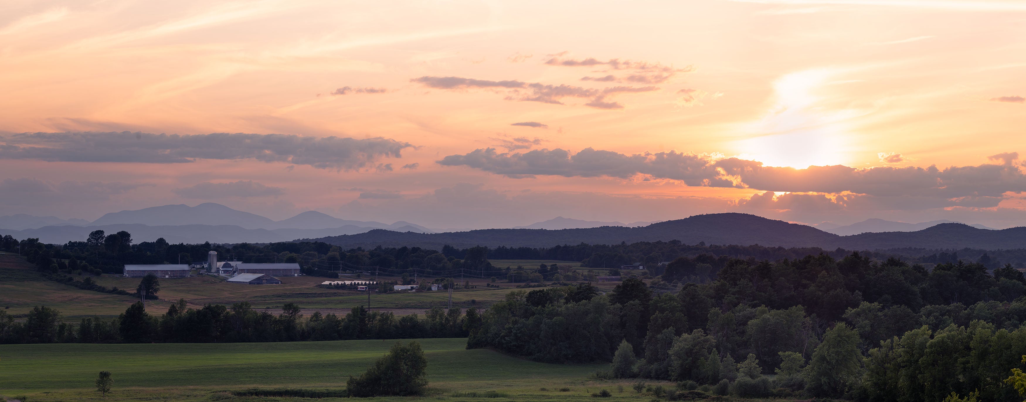 Vermont Farmland Sunset Blaze Fine Art Print