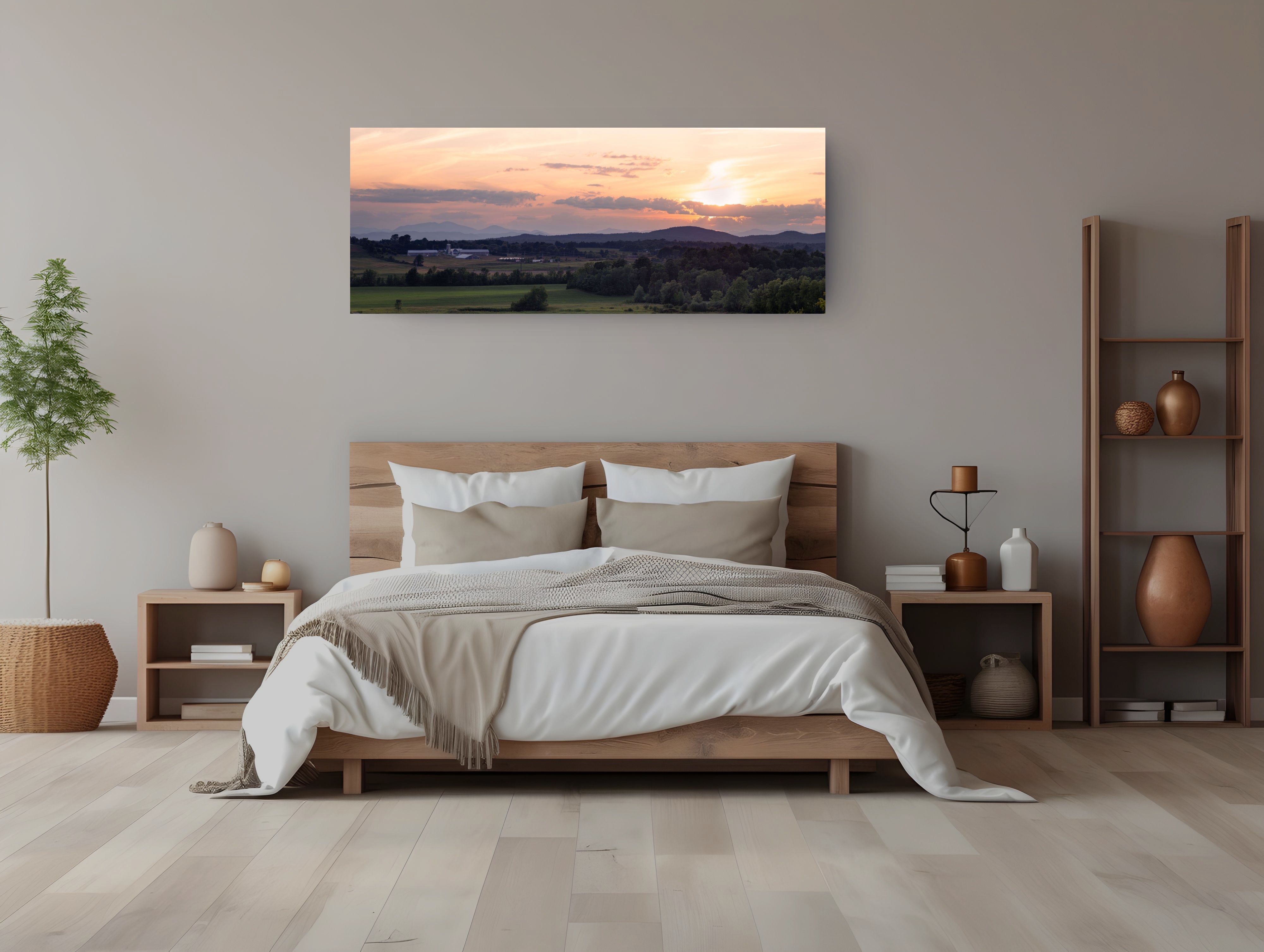 Vermont Farmland Sunset Blaze Fine Art Print