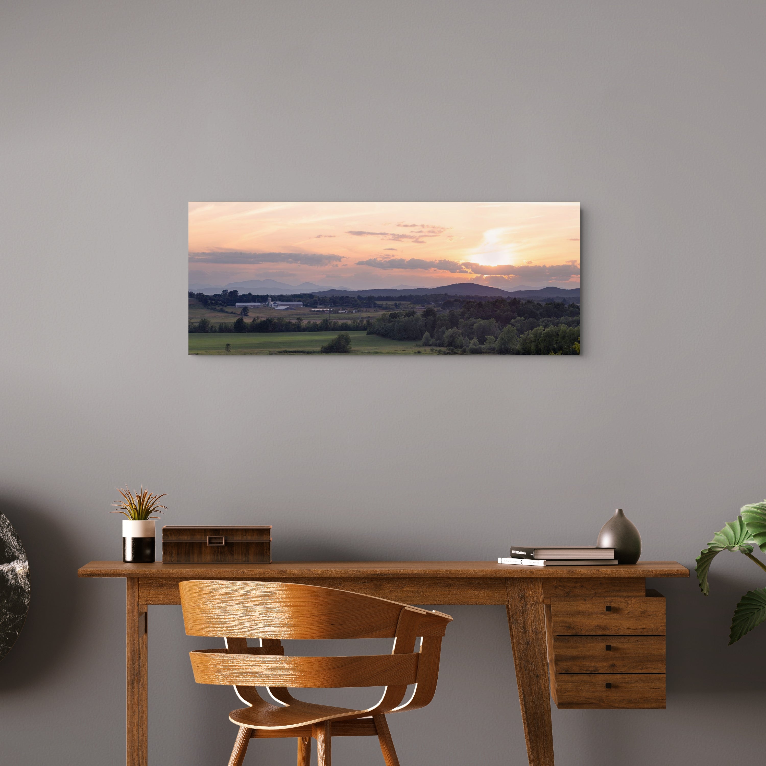 Vermont Farmland Sunset Blaze Fine Art Print